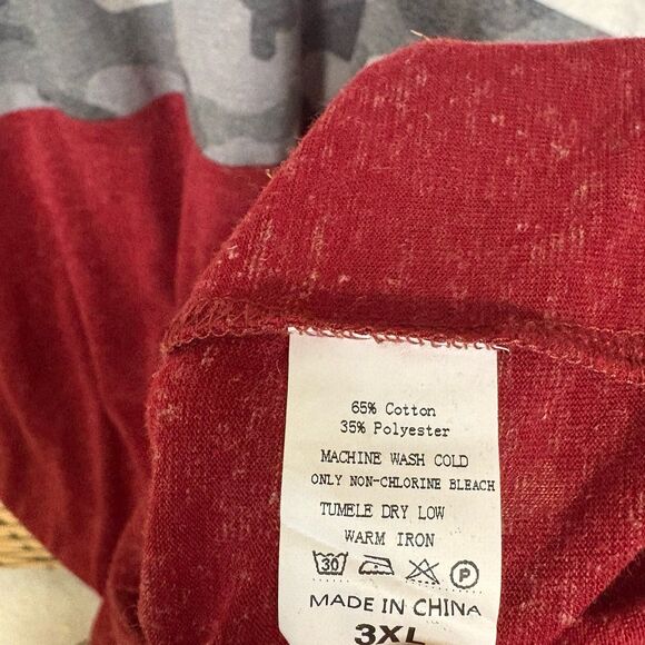 Sunshine & Rodeos Burgundy Camo Stripe‎ Top Size 3X - Picture 6 of 6